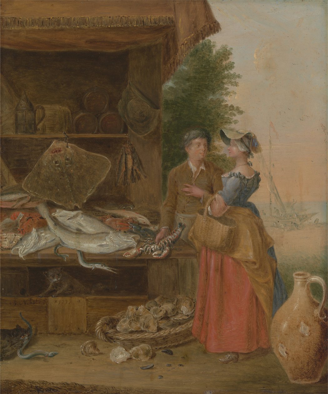 Stoisko sprzedawcy ryb autorstwa Balthasar Nebot