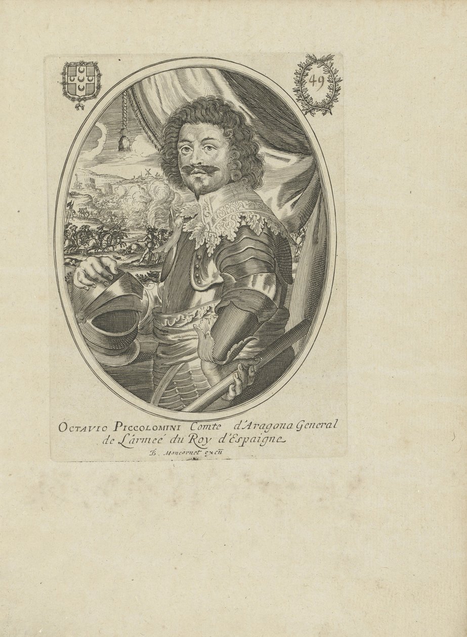 Portret księcia Octavio Piccolomini 1599-1656, księcia Amalfi, ok. 1930 r. 1650. autorstwa Balthazar Moncornet