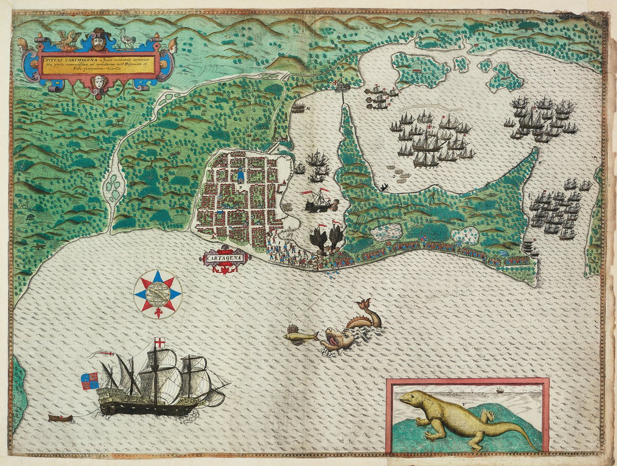 Mapa Cartageny autorstwa Baptista Boazio