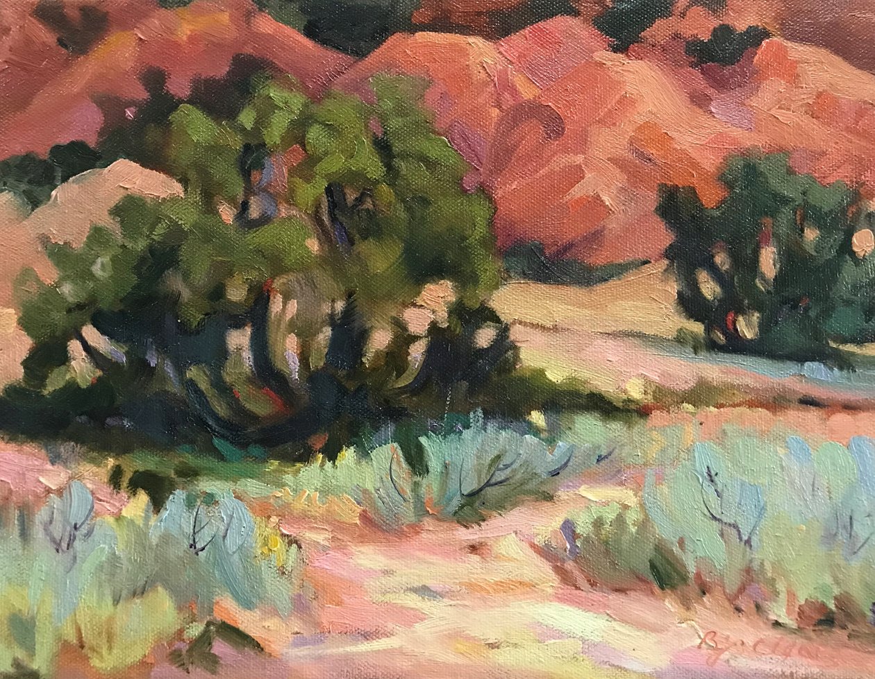 Mesa at Ghost Ranch, ok. 1980-95 (olej na płótnie) autorstwa Barbara Cleary
