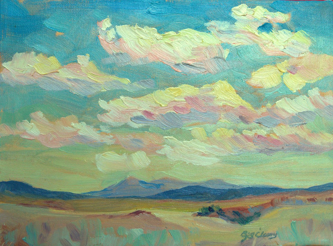 Rio Chama, ok. 1980-95 (olej na płótnie) autorstwa Barbara Cleary