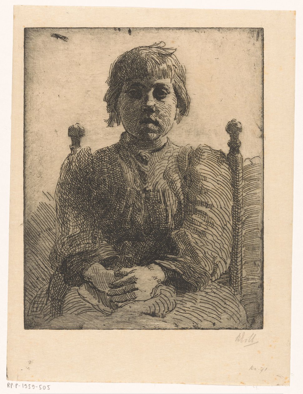 Portret nieznanej dziewczyny autorstwa Barbara Elisabeth van Houten (signed by artist)