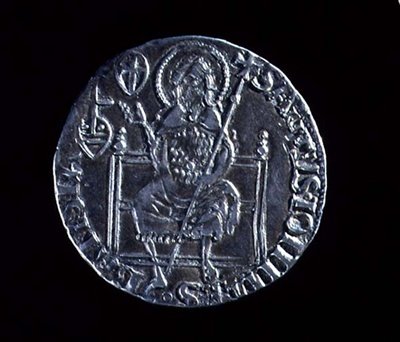 Rewers dużej guelfy przedstawiającej św. Jana Chrzciciela, wybity 1376 (srebro) (awers patrz 119193) autorstwa Barduccio di Chierichino
