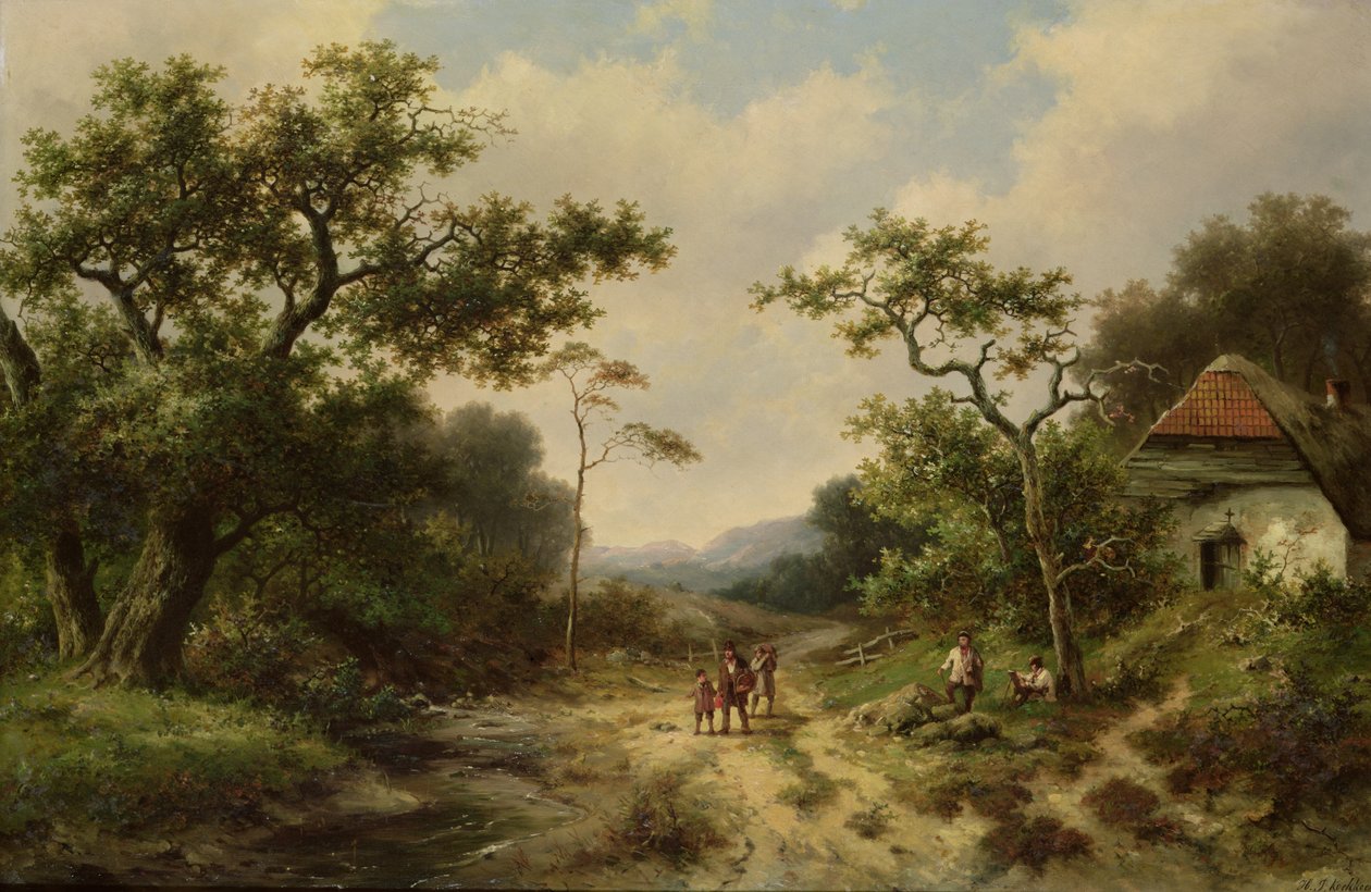 Krajobraz wiejski, XIX w. autorstwa Barend Cornelis Koekkoek