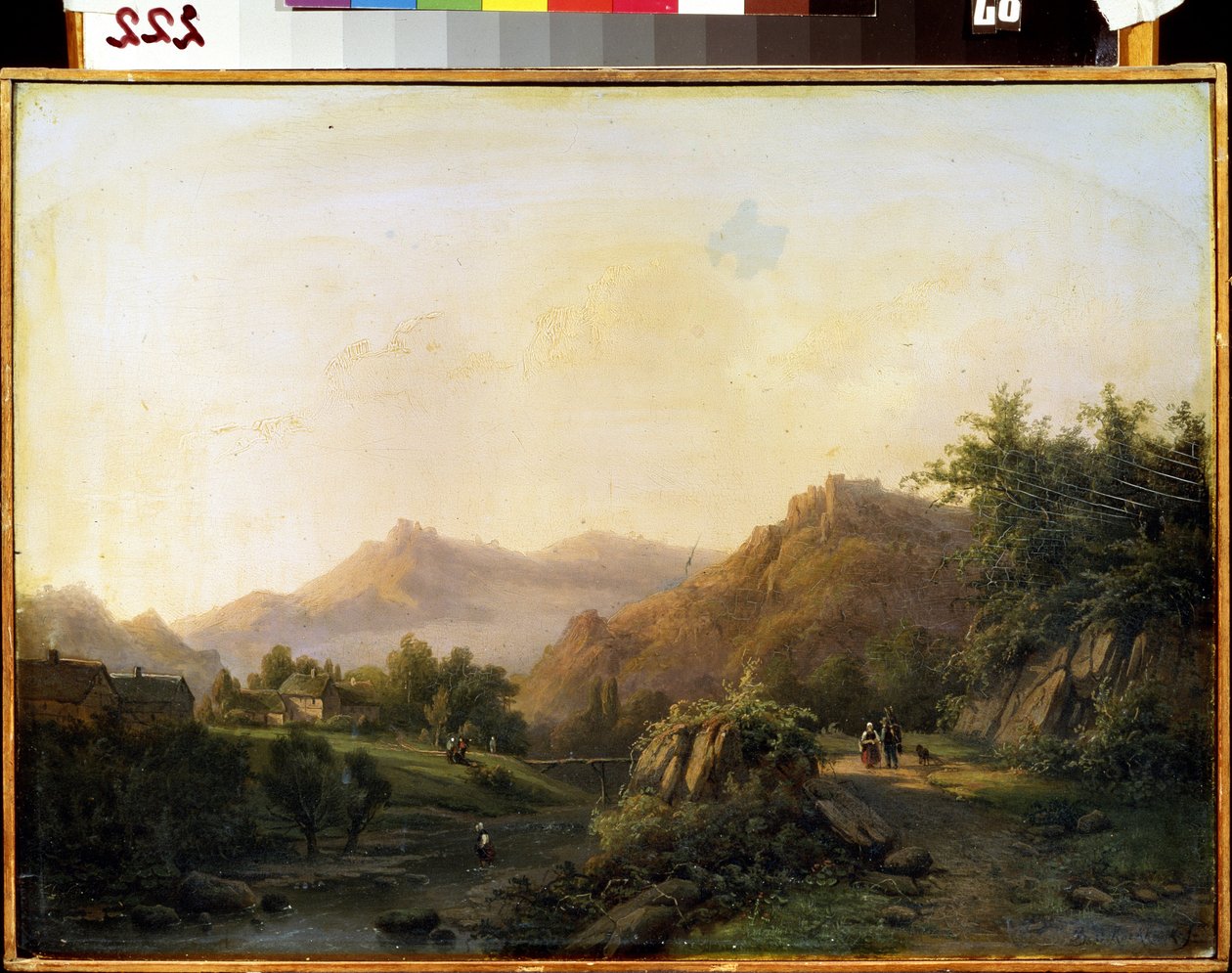 Krajobraz ze sposobem. Obraz Barenda Cornelisa Koekkoeka (1803-1862). Olej na płótnie. Sztuka holenderska. Muzeum Sztuki im. M. Kroszyckiego, Sewastopol (Sewastopol), Ukraina autorstwa Barend Cornelis Koekkoek