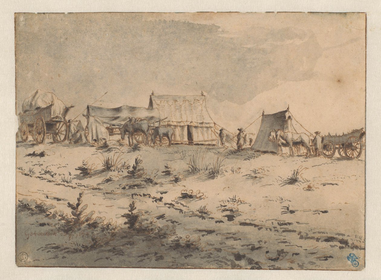 Widok na bazę wojskową autorstwa Barend Klotz (attributed to)