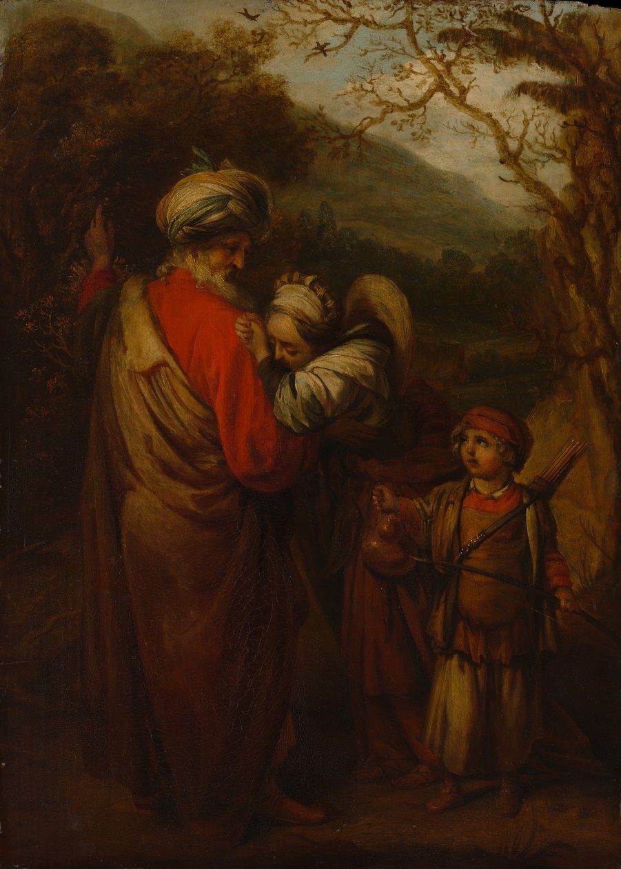 Abraham odprawa Hagar i Ismaela, 1658. autorstwa Barent Fabritius
