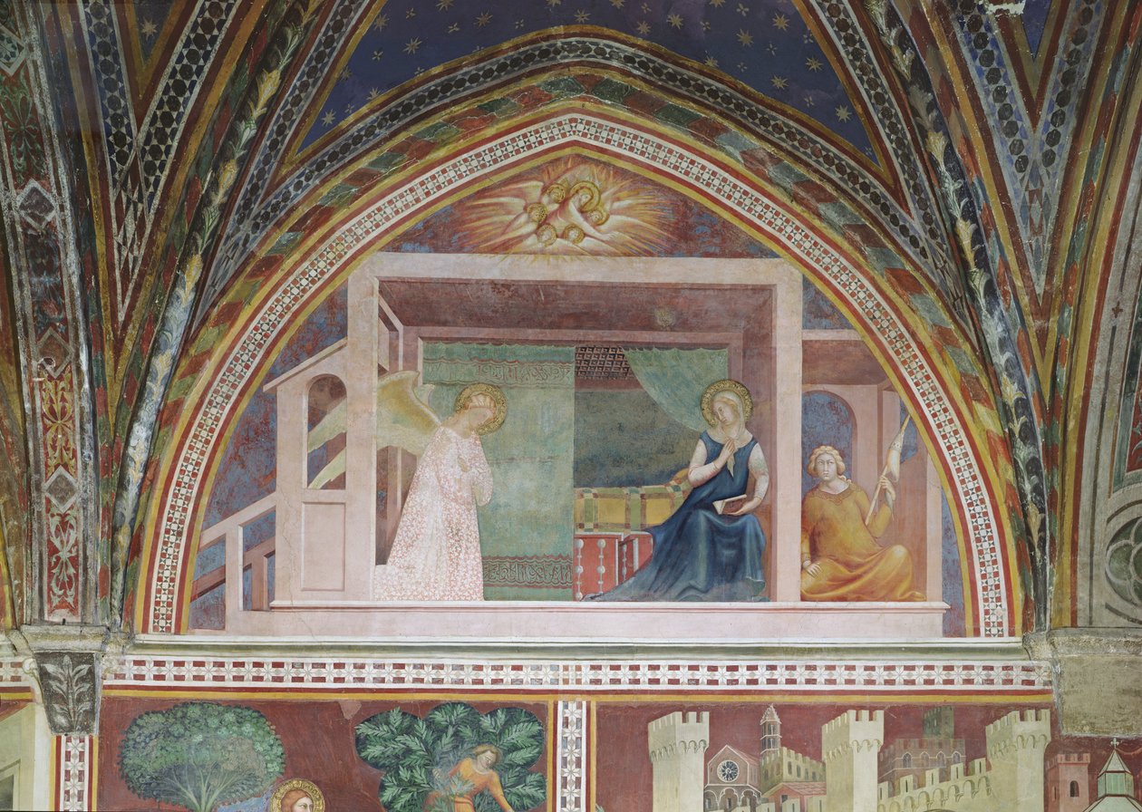 Zwiastowanie, z serii Scen Nowego Testamentu autorstwa Barna da Siena