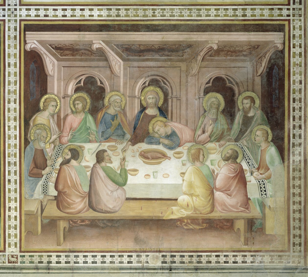 Ostatnia Wieczerza, z serii Scen Nowego Testamentu autorstwa Barna da Siena