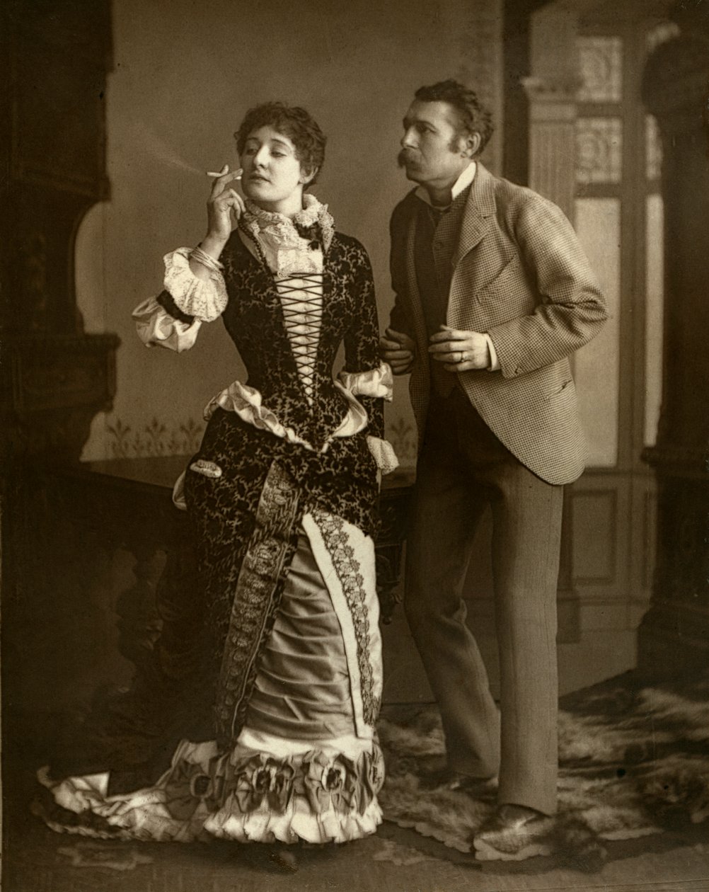 Mary Rorke i Charles Wyndham, brytyjscy aktorzy, 1882 autorstwa Barnes and Bell Brown