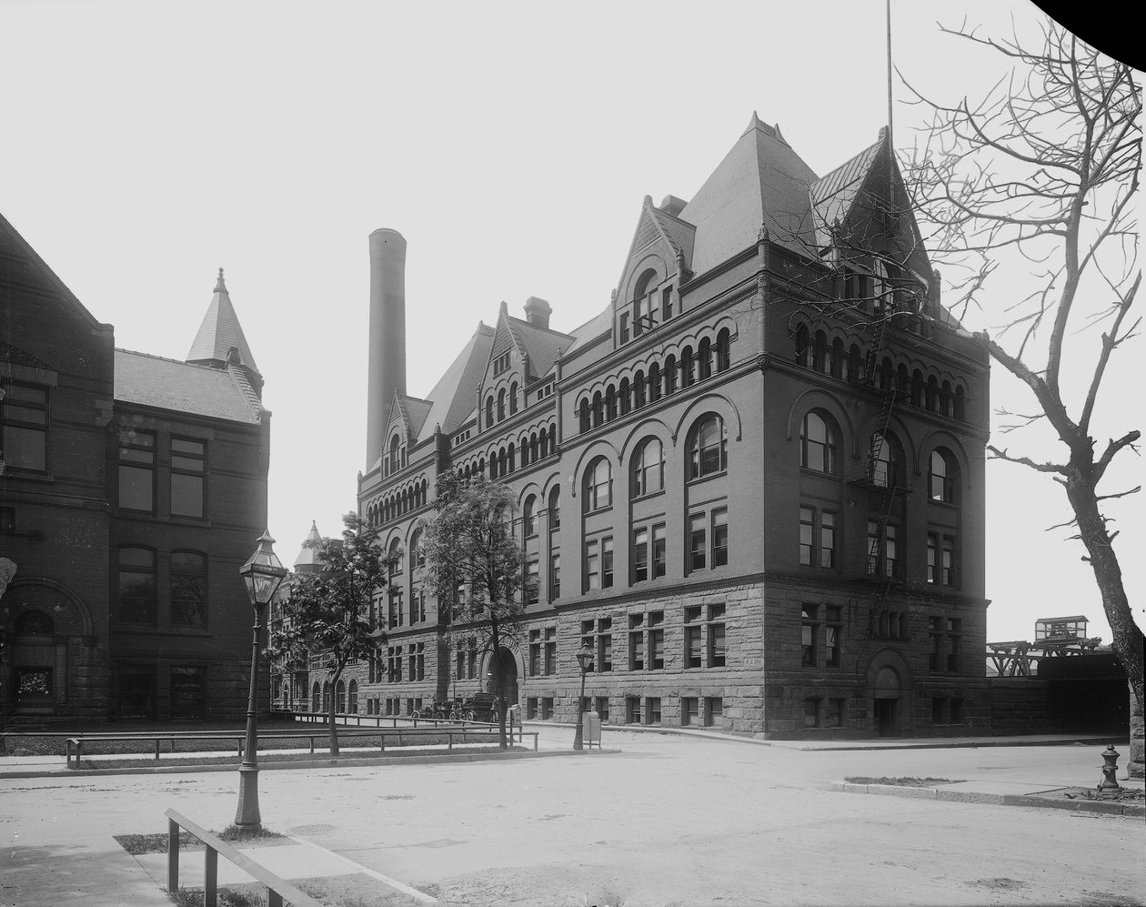 Armor Institute, Chicago, Illinois, USA, ok. 1892 (zdjęcie czarno-białe) autorstwa Barnes and Crosby
