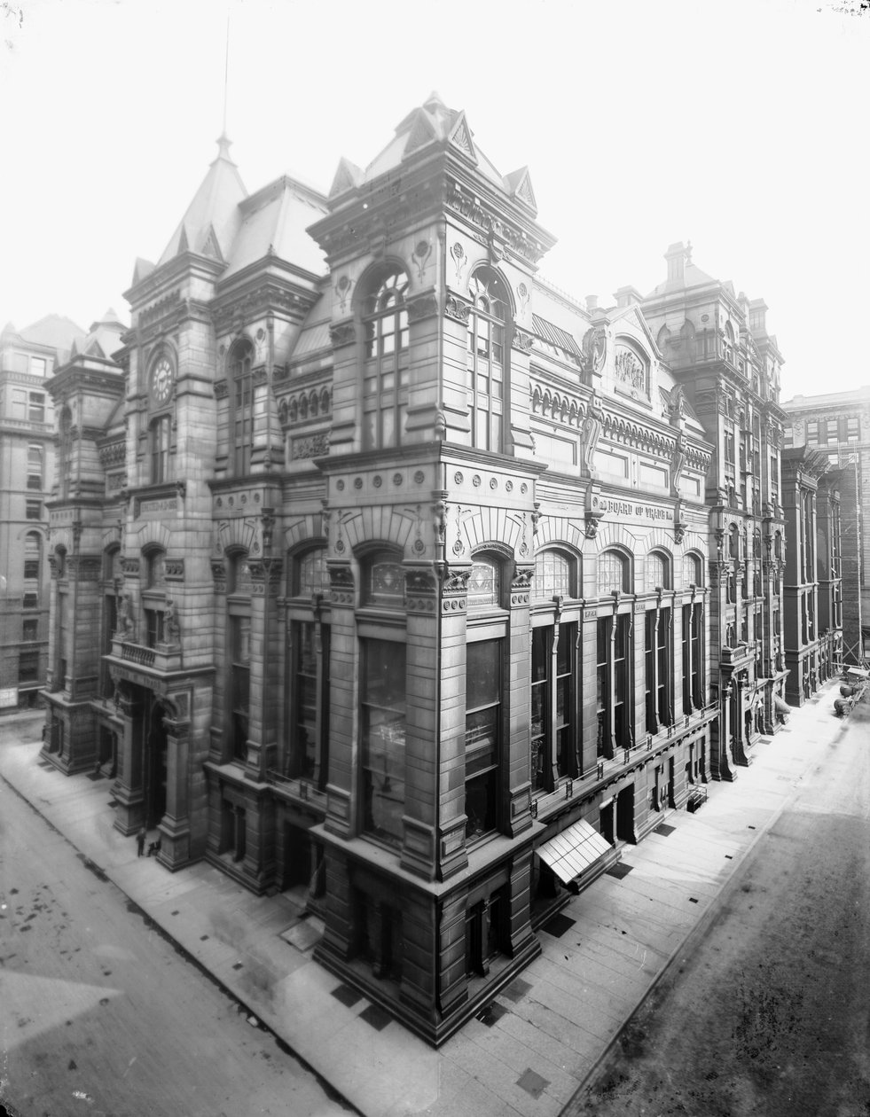 Chicago Board of Trade, Chicago, Illinois, USA, ok. 1900 (zdjęcie czarno-białe) autorstwa Barnes and Crosby