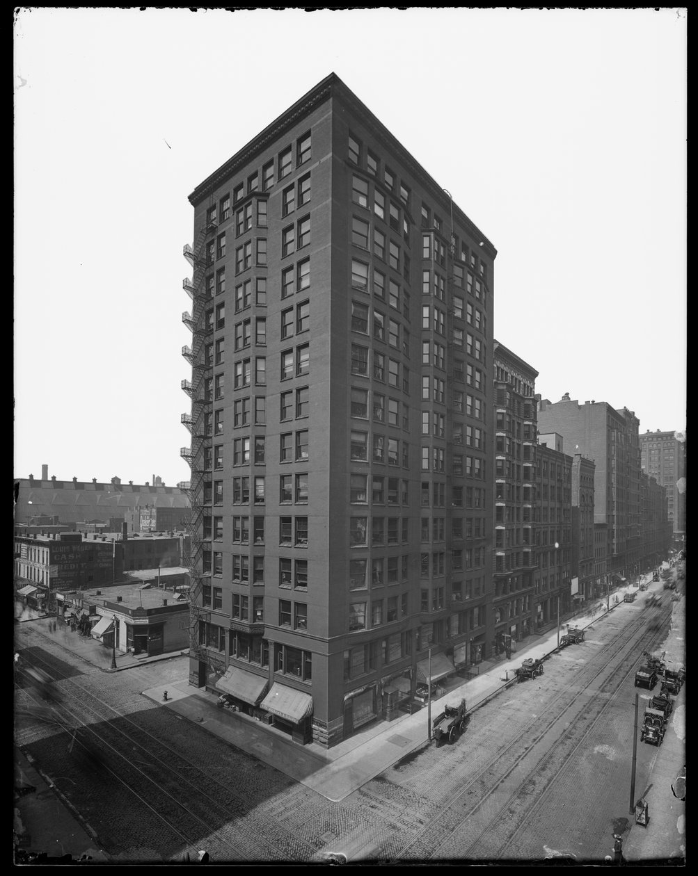 Pontiac Building, Chicago, Illinois, USA, ok. 1891 (zdjęcie czarno-białe) autorstwa Barnes and Crosby