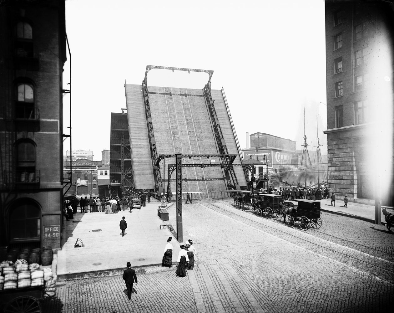 State Street Bridge, Chicago, Illinois, USA, ok. 1905 (zdjęcie czarno-białe) autorstwa Barnes and Crosby
