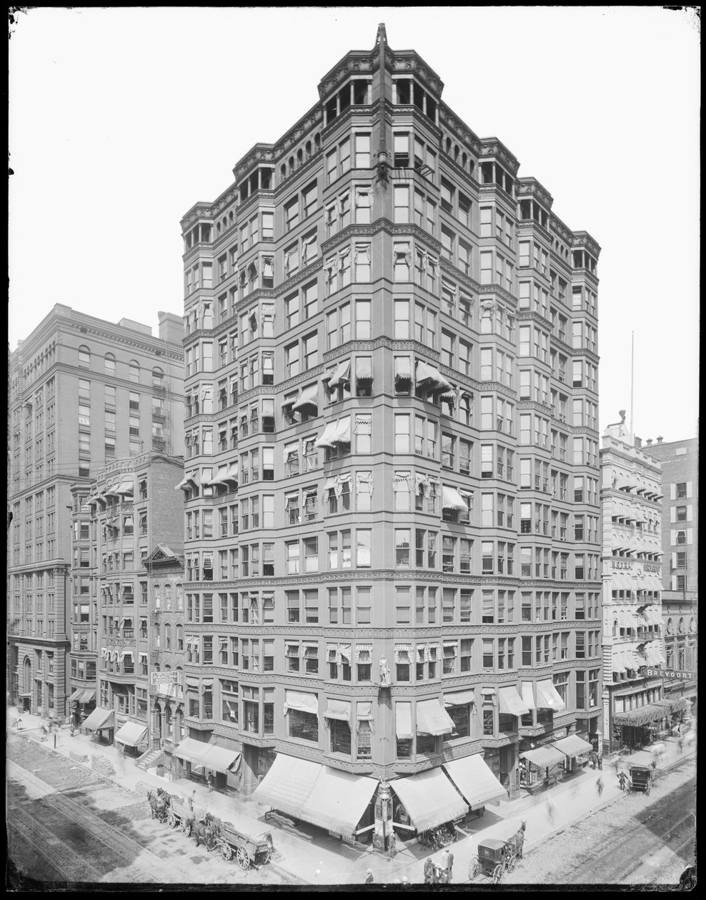 Budynek Tacoma, Chicago, Illinois, USA, ok. 1905 (zdjęcie czarno-białe) autorstwa Barnes and Crosby