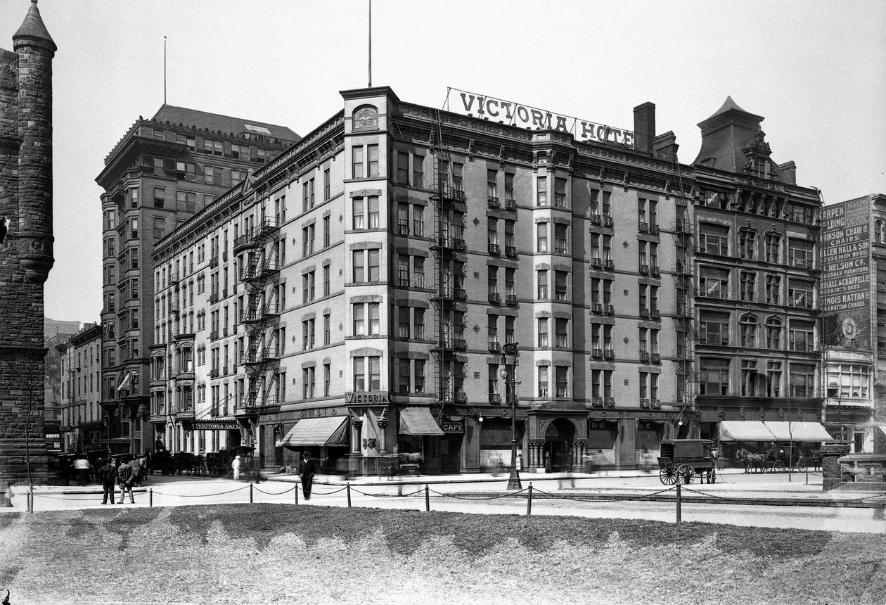 Victoria Hotel, Chicago, Illinois, USA, ok. 1900 (zdjęcie czarno-białe) autorstwa Barnes and Crosby