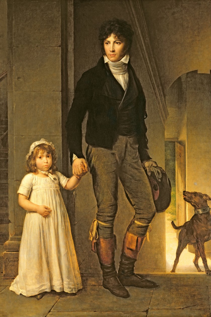 Jean-Baptiste Isabey (1767-1855) i jego córka Aleksandrynka (1791-1871) , 1795 autorstwa Baron François Pascal Simon Gérard