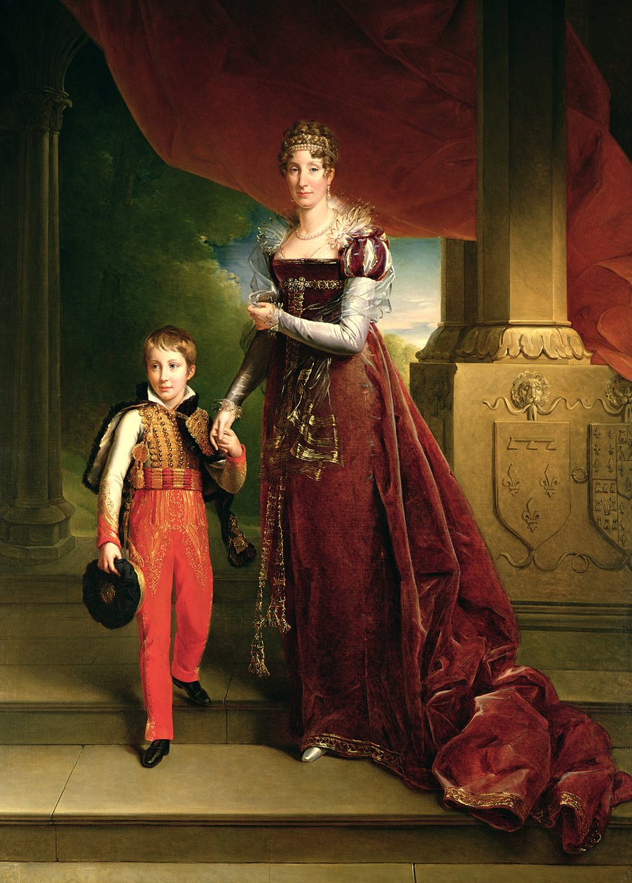 Marie Amelie de Bourbon (1782-1866) księżna Orleanu i jej syn, książę Ferdynand (1810-42) książę Chartres autorstwa Baron François Pascal Simon Gérard