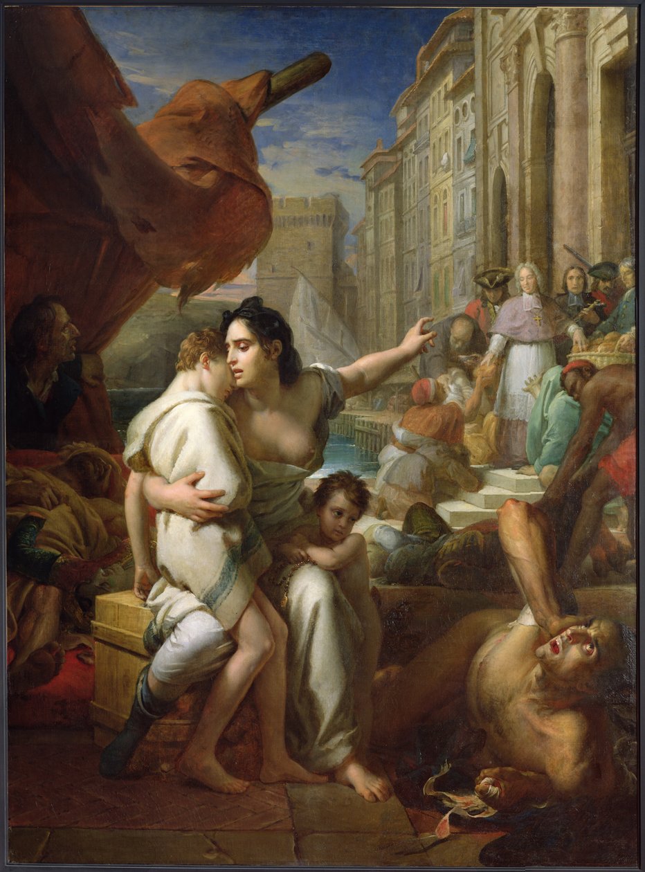 Monseigneur de Belsunce (1670-1755) podczas zarazy w Marsylii w 1720 r., c.1825 autorstwa Baron François Pascal Simon Gérard