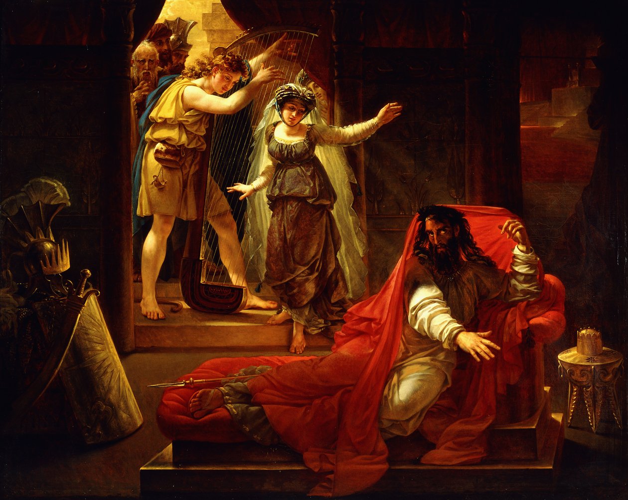 Dawid grający na harfie dla króla Saula, autorstwa Baron Antoine Jean Gros