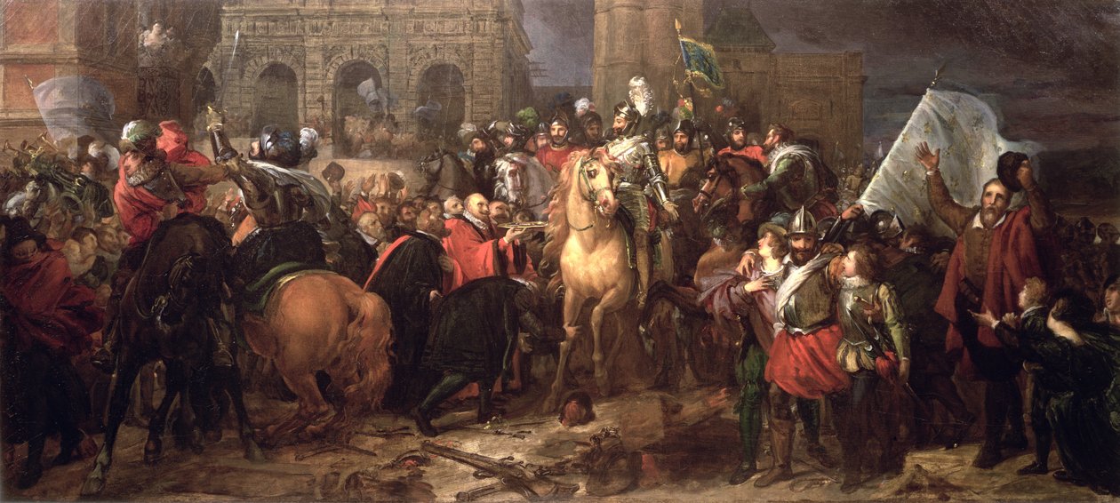 Wjazd Henryka IV do Paryża, 22 marca 1594 (namalowany w 1817) autorstwa Baron François Pascal Simon Gérard