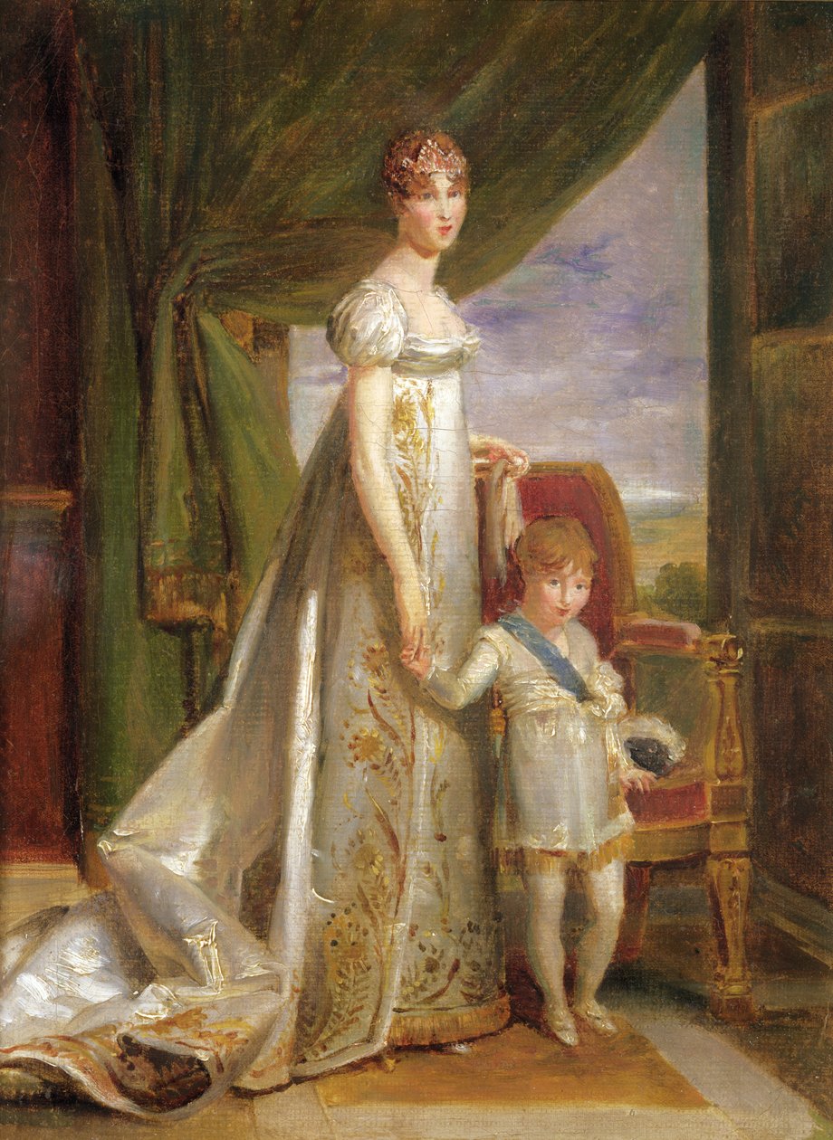 Hortense-Eugénie de Beauharnais (1783 - 1837), królowa Holandii i jej syn Karol Napoleon Bonaparte (1803 - 1807), 1806 autorstwa Baron François Pascal Simon Gérard