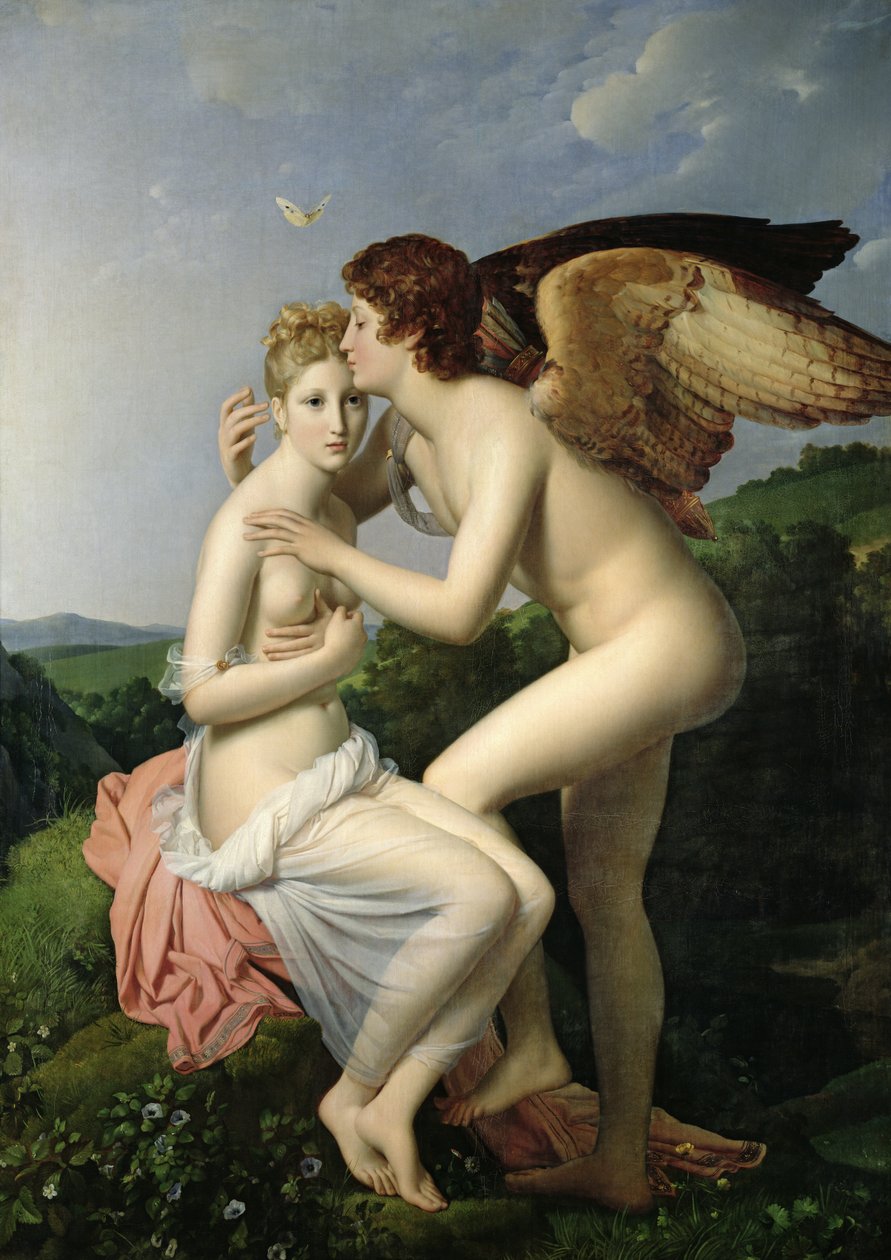 Psyche otrzymująca pierwszy pocałunek Kupidyna, 1798 autorstwa Baron François Pascal Simon Gérard