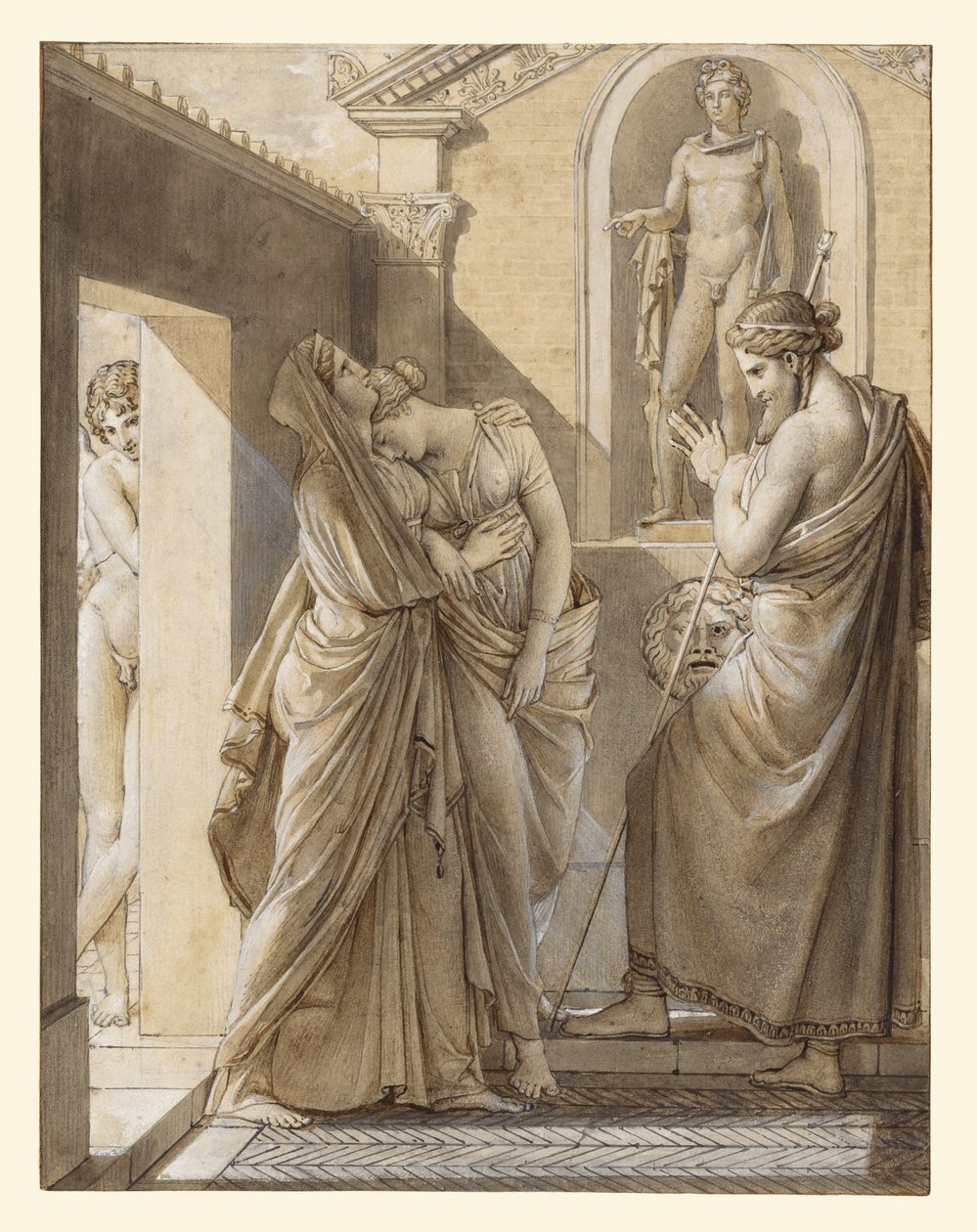 Ojciec Psyche konsultujący się z wyrocznią Apolla autorstwa Baron François Pascal Simon Gérard