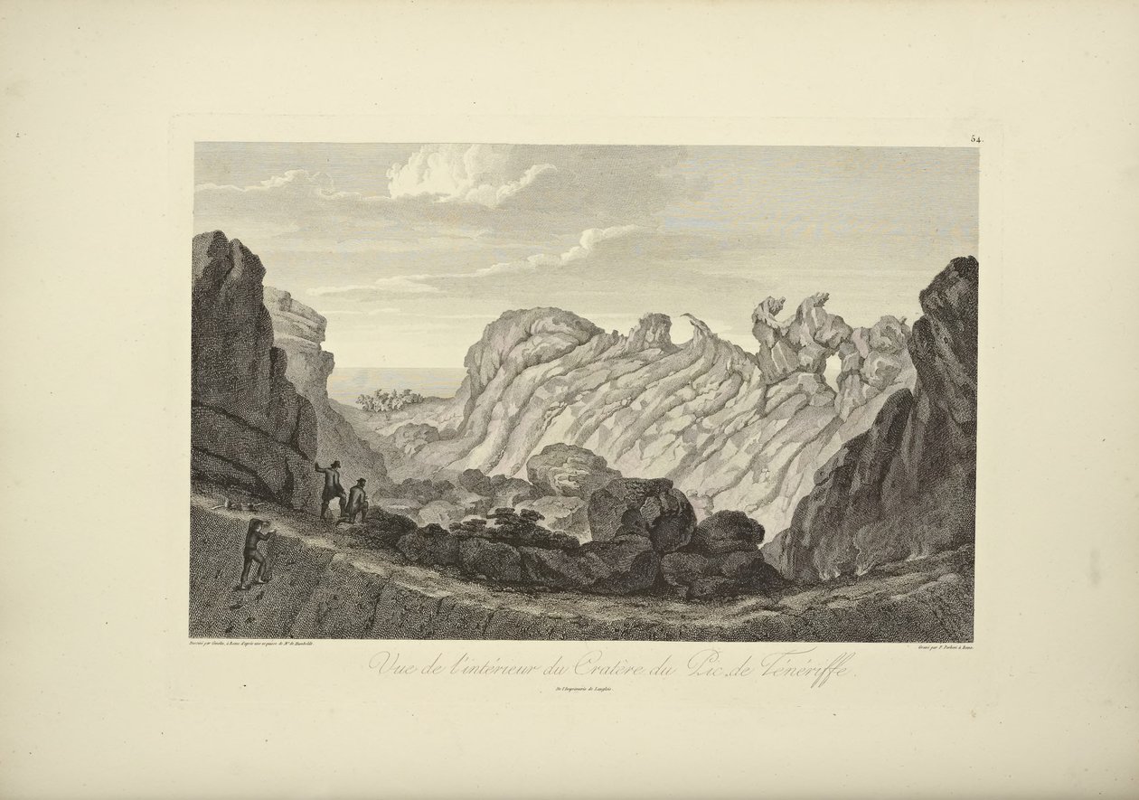 Widok wnętrza krateru na Teneryfie, rys. Gmelin, ilustracja z „Widoki kordylierów i pomników ludów rdzennych Ameryki” autorstwa Alexandra von Humboldta i Aime Bonplanda, 1813 autorstwa Baron Friedrich Alexander von Humboldt