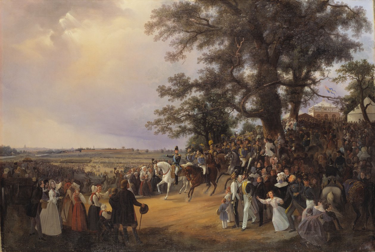 Recenzja na polach Ladugardsgarde podczas wizyty cara Mikołaja w 1838 r. autorstwa Baron Karl Stefan Bennet