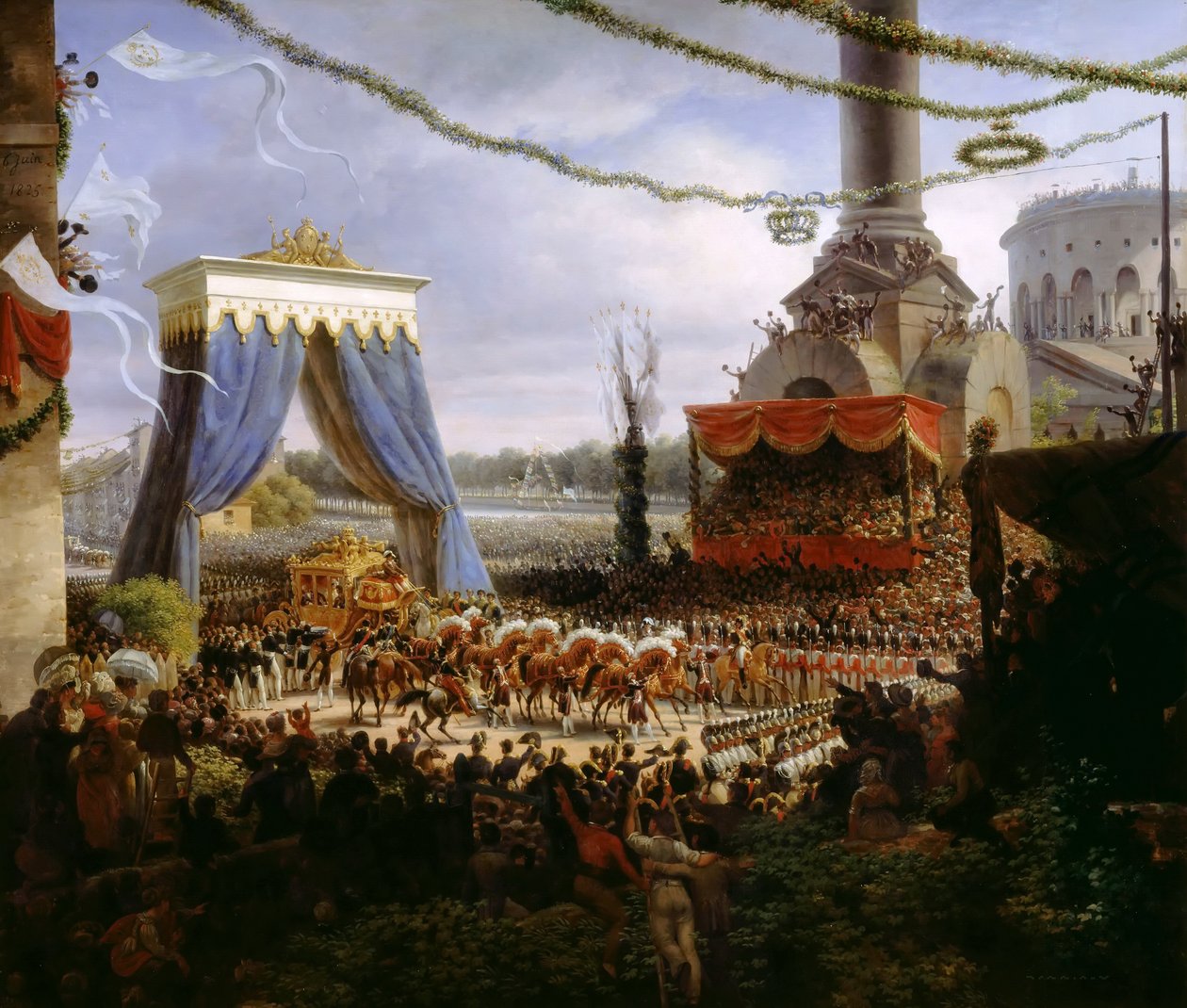 Wjazd Karola X do Paryża, po jego konsekracji, 6 czerwca 1825 autorstwa Baron Lejeune Louis François