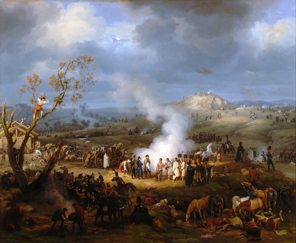 Biwak Napoleona w przeddzień Austerlitz, 1 grudnia 1805 autorstwa Baron Lejeune Louis François