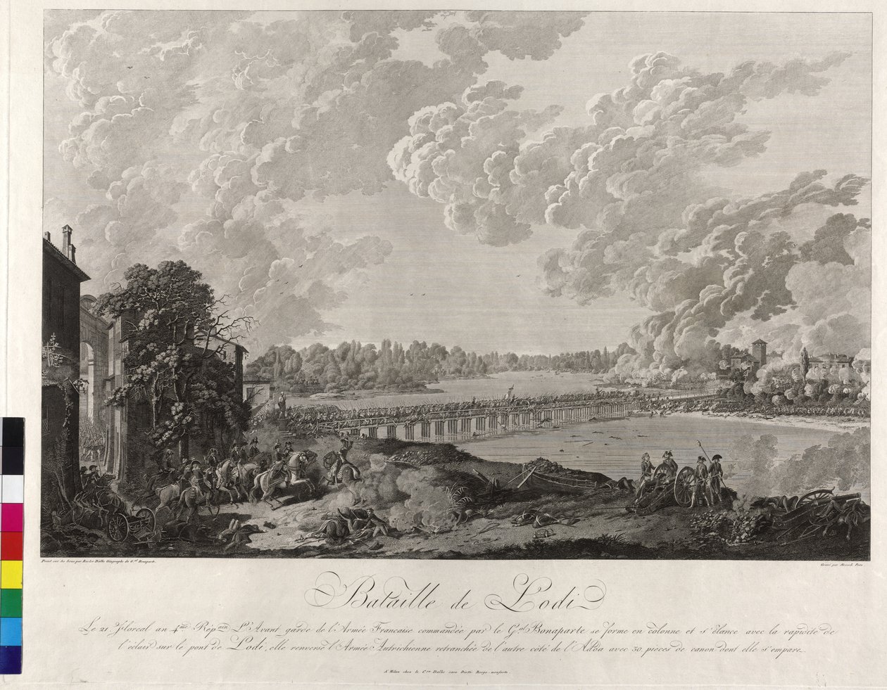 Bitwa pod Lodi 1796 (miedzioryt) autorstwa Baron Louis Albert Bacler d
