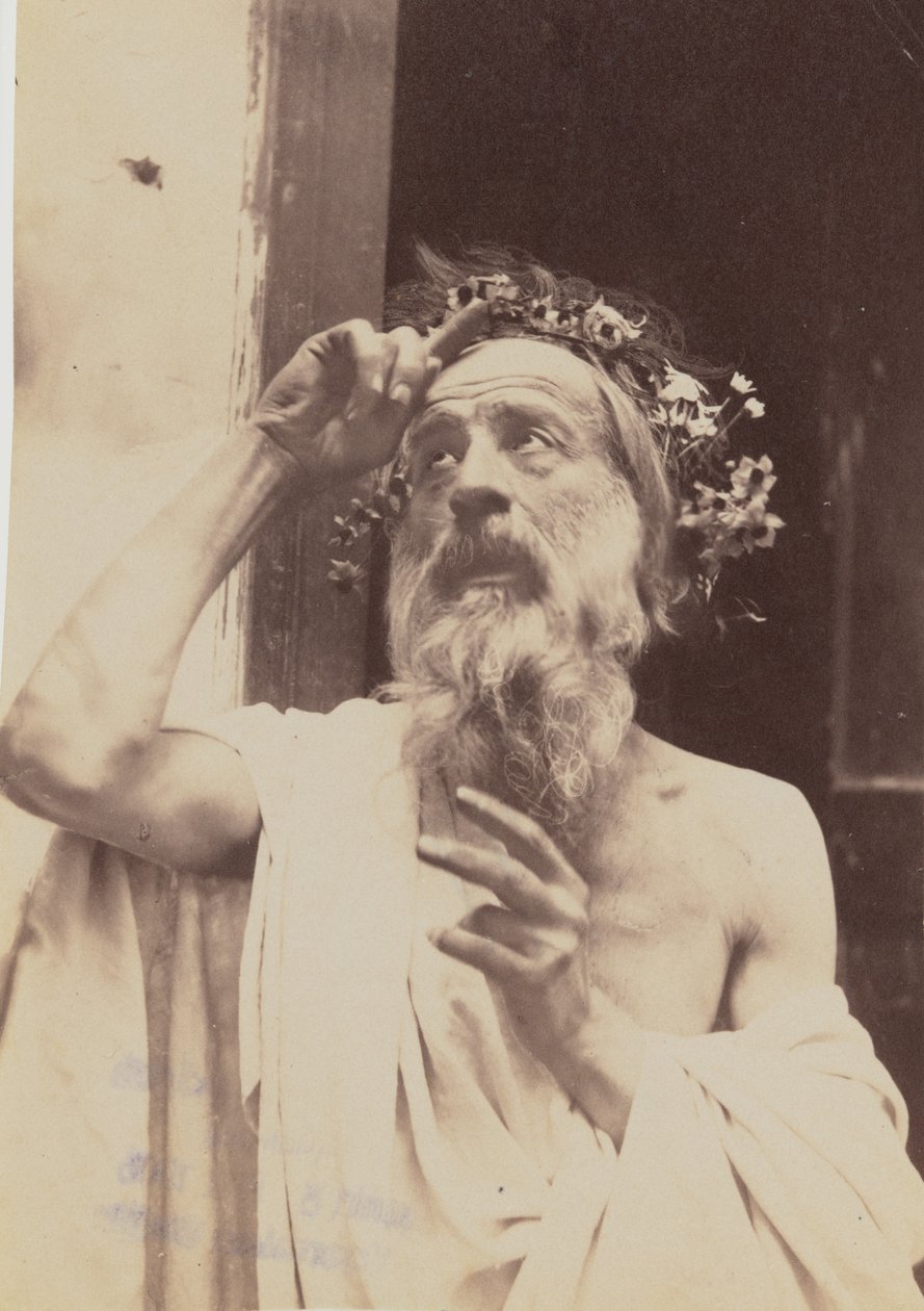 [Starszy mężczyzna z wieńcem]. autorstwa Baron Wilhelm von Gloeden