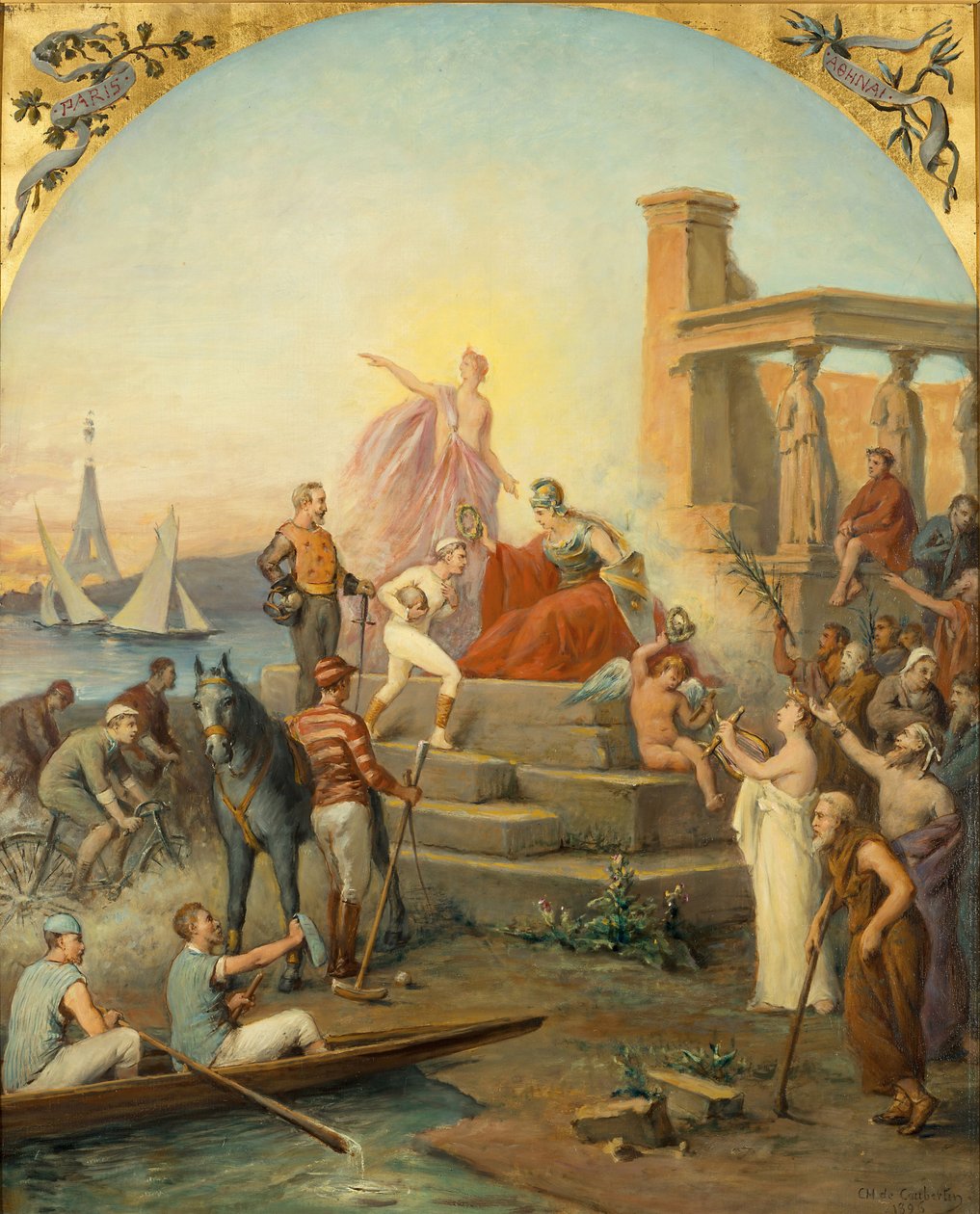 Alegoria sportu, 1896 autorstwa Baron de Coubertin Frédy Charles Louis