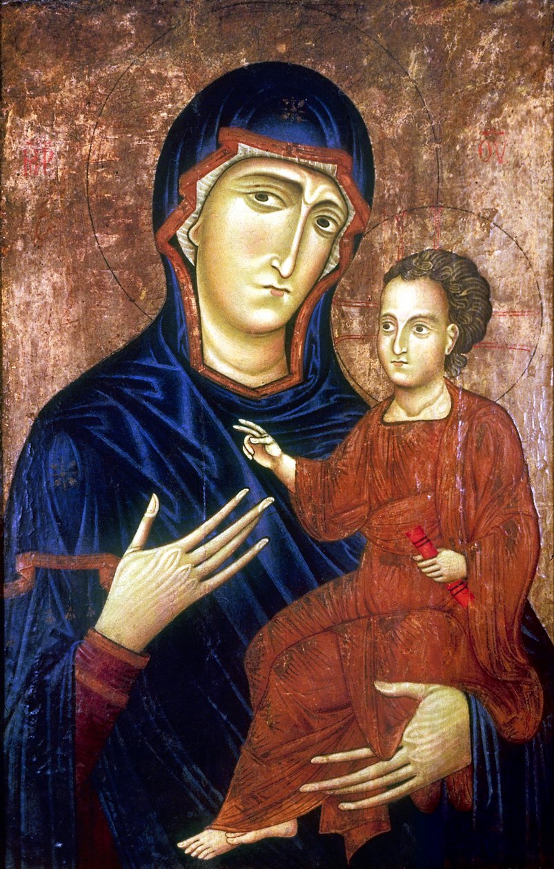 „Madonna z Dzieciątkiem”, 1230 autorstwa Barone Berlinghier
