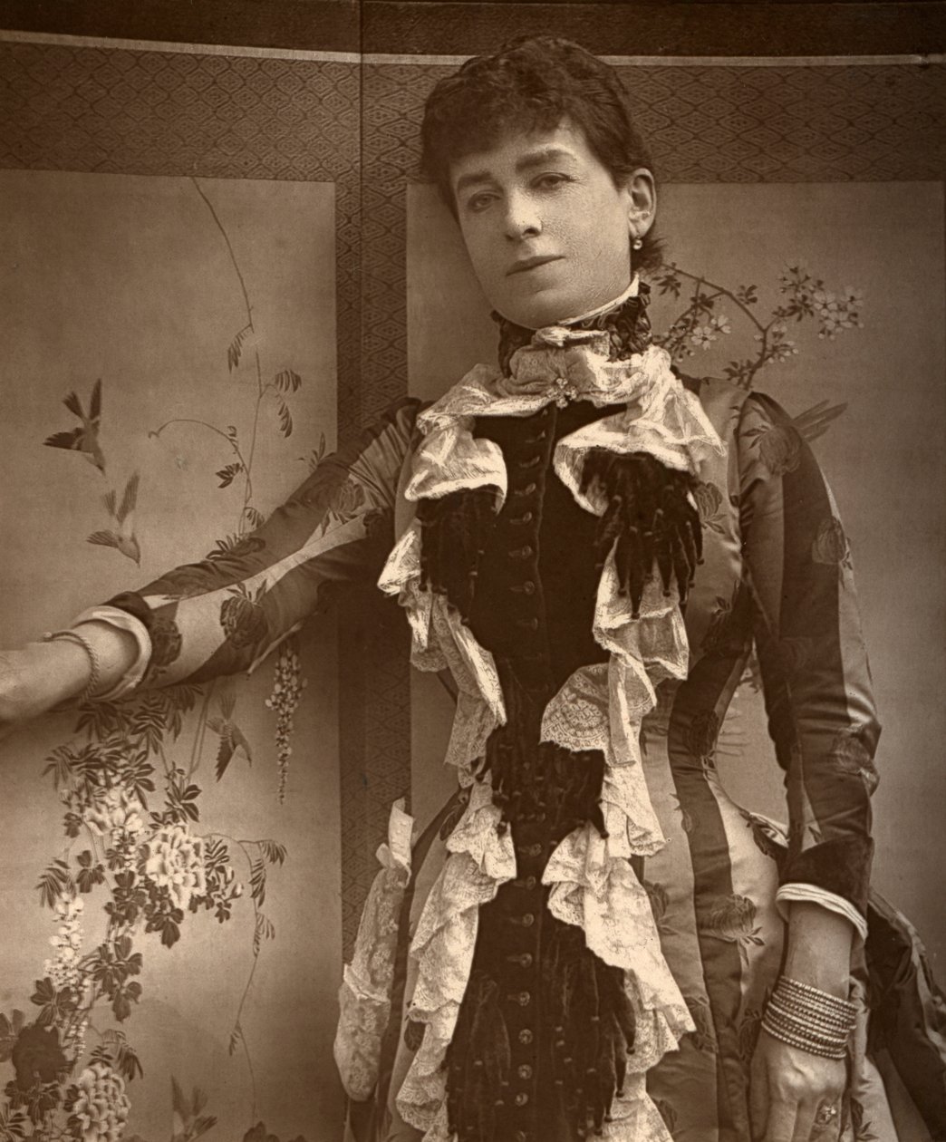 Brytyjska aktorka Lady Monckton w filmie Jim the Penman, 1886 r. autorstwa Barraud