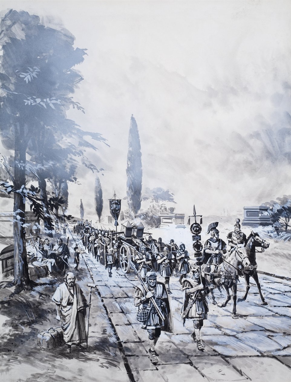 Rzymski legion (gwasz na papierze) autorstwa Barrie Linklater