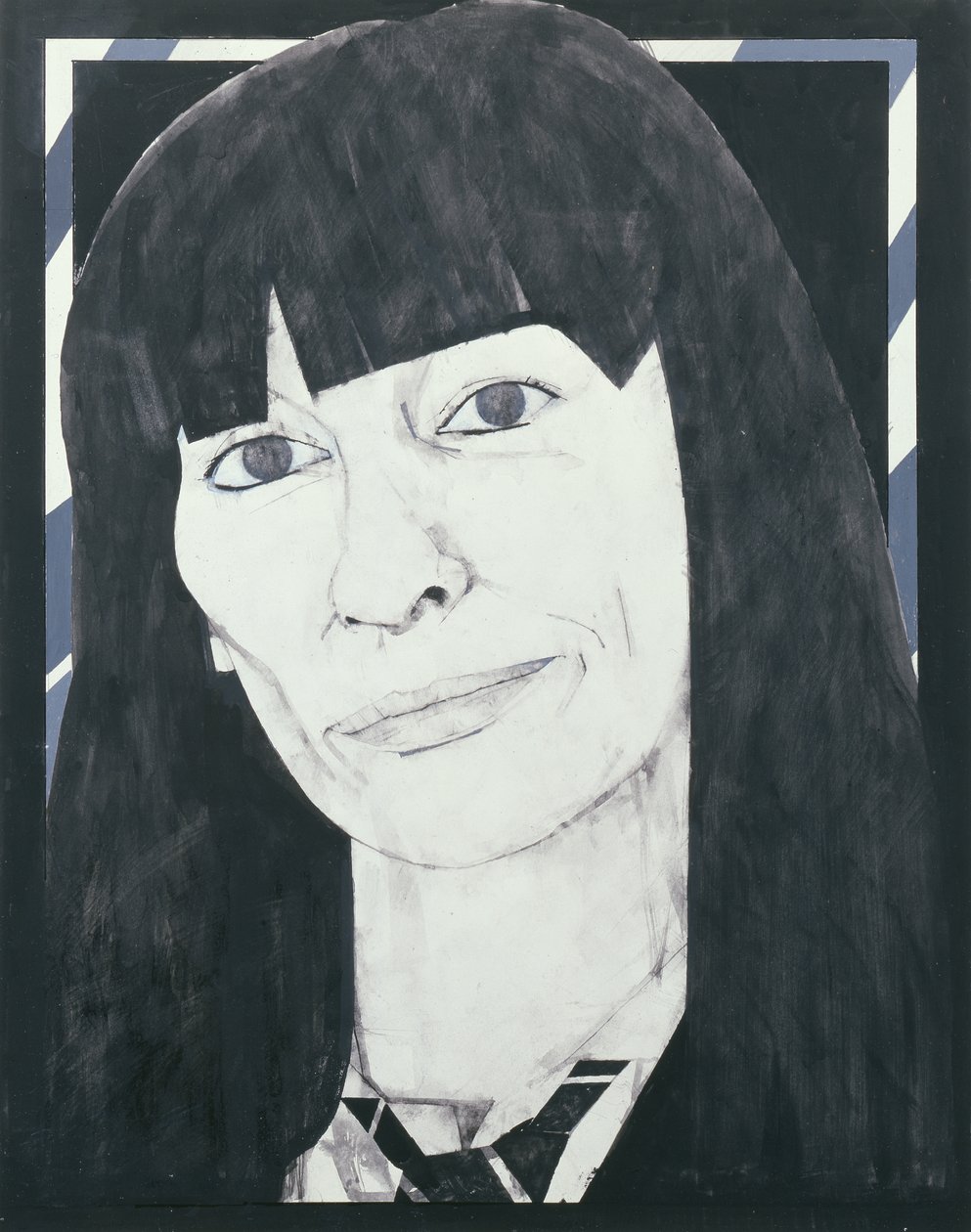 Portret Beryl Bainbridge, ilustracja do Cosmopolitan, lata 70. (na pokładzie gwasz) autorstwa Barry Fantoni