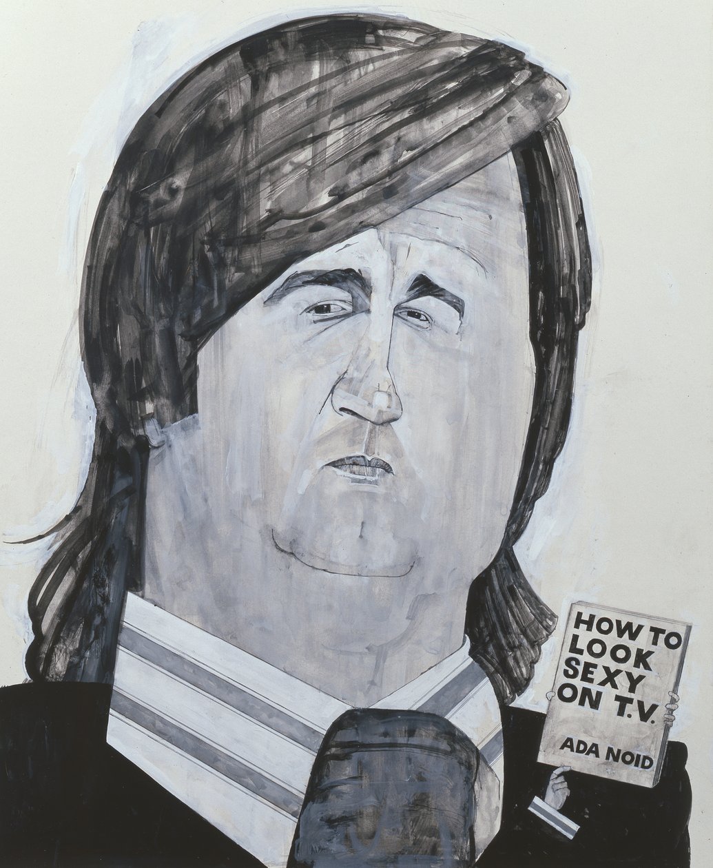 Portret Melvyna Bragga, ilustracja do The Listener, lata 70. (na pokładzie gwasz) autorstwa Barry Fantoni