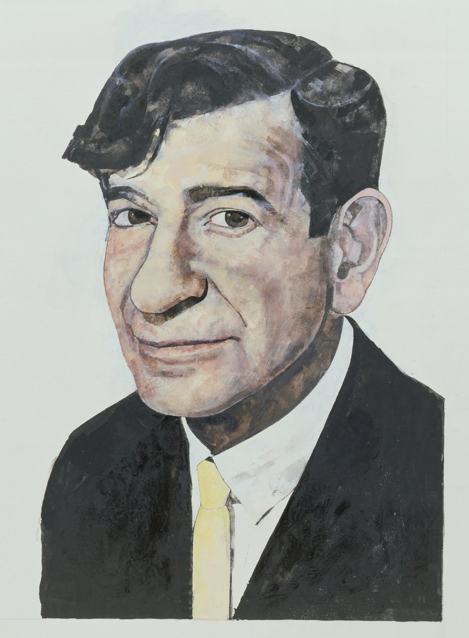 Portret Waltera Matthau, ilustracja do dodatku kolorystycznego The Daily Mirror, 1964 (gwasz na pokładzie) autorstwa Barry Fantoni