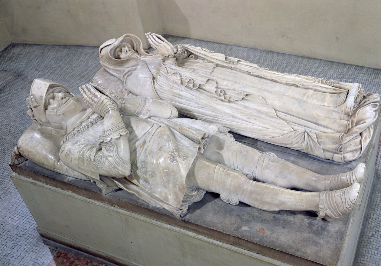 Wizerunki Anny de Montmorency (1493-1567) Konstabl i marszałek Francji oraz Madeleine de Savoy (1510-86) księżna Montmorency, ok. 1567 i ok. 1586 (marmur) (patrz także 179341) autorstwa Barthelemy Prieur