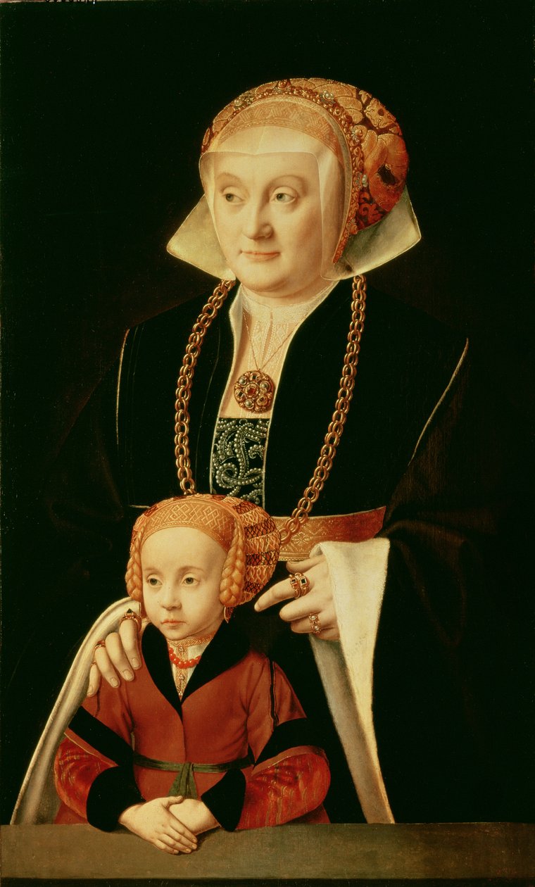 Portret kobiety z córką autorstwa Bartholomaeus Bruyn