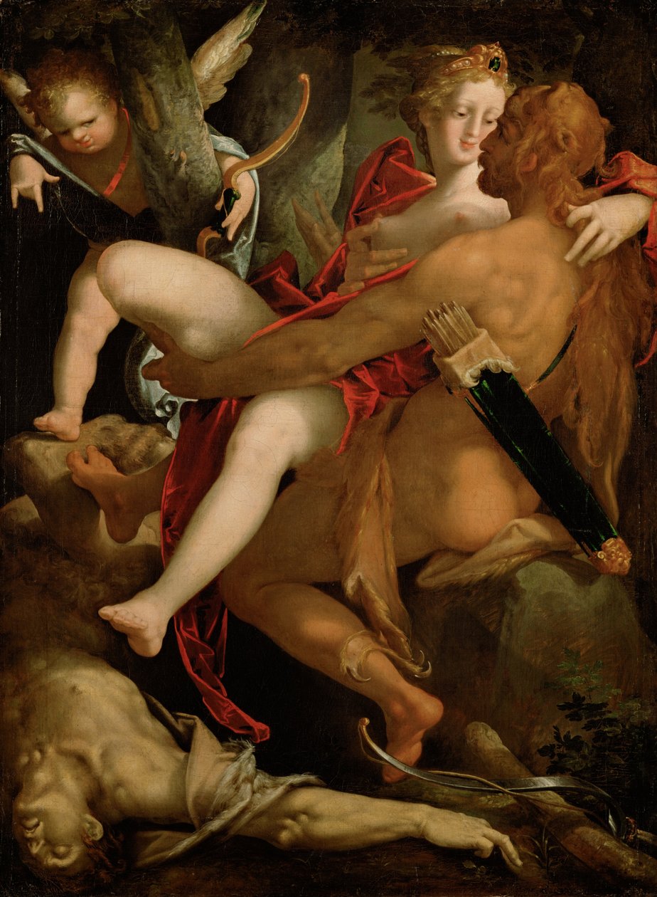 Herkules, Deianira i Centaur Nessus autorstwa Bartholomaeus Spranger