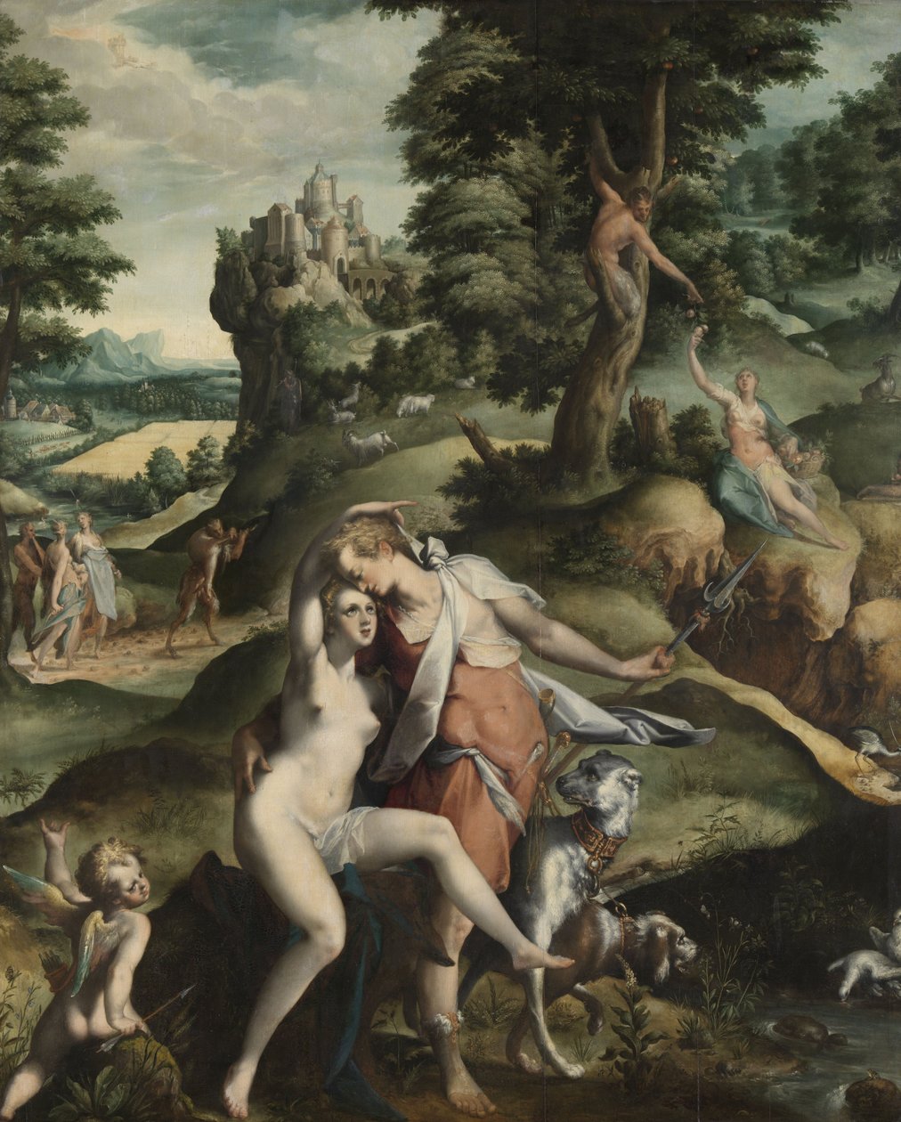 Wenus i Adonis, ok. 1585-90 autorstwa Bartholomaeus Spranger