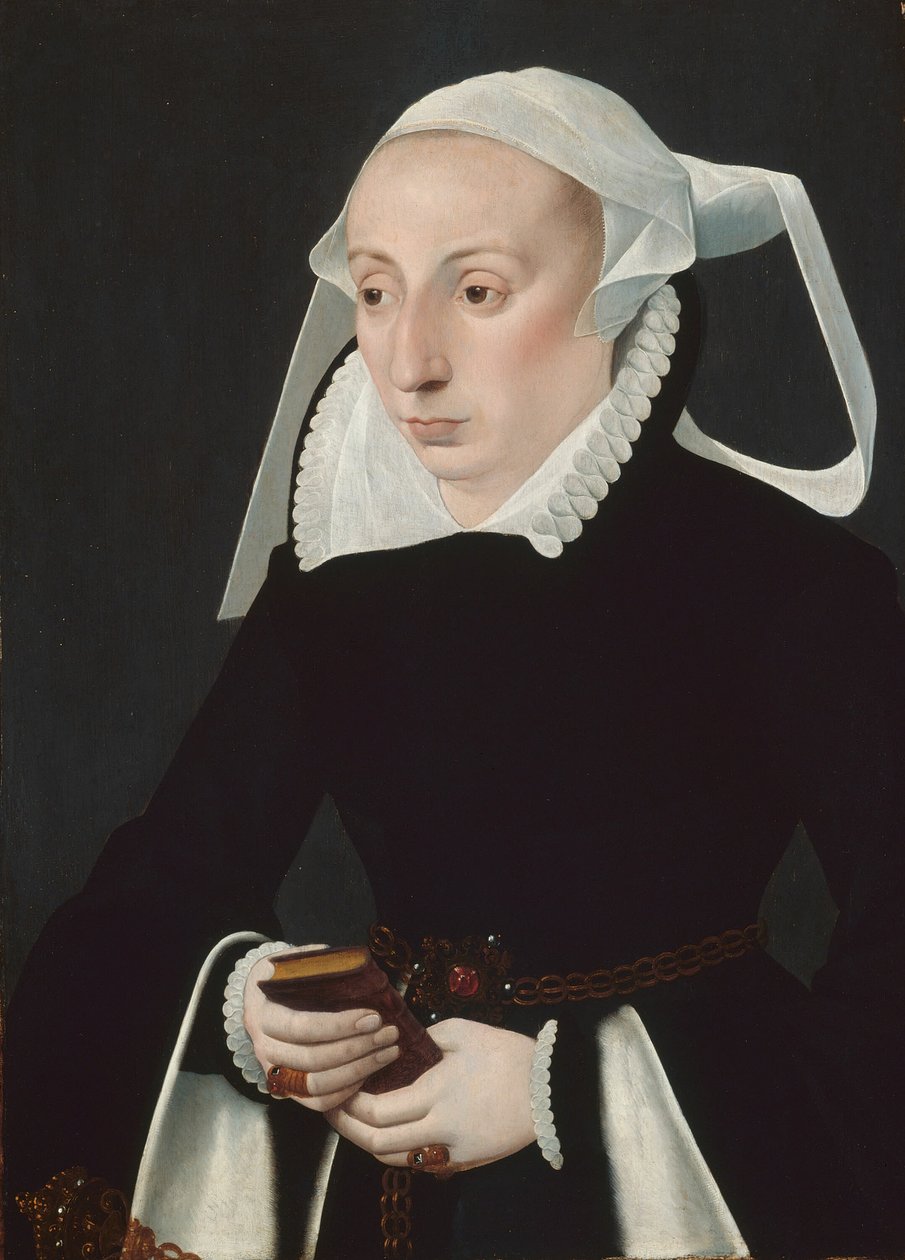 Portret kobiety z modlitewnikiem, 156070. autorstwa Bartholomaeus Bruyn the Younger