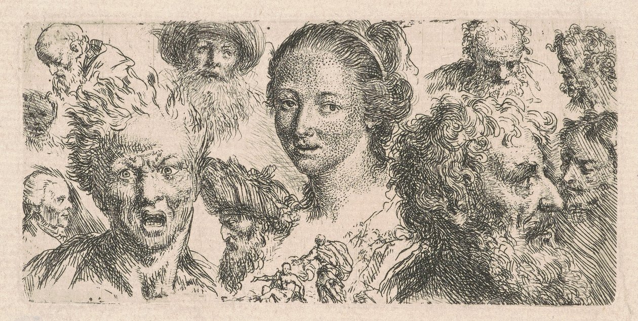 Badania jedenastu głów autorstwa Bartholomäus Ignaz Weiss