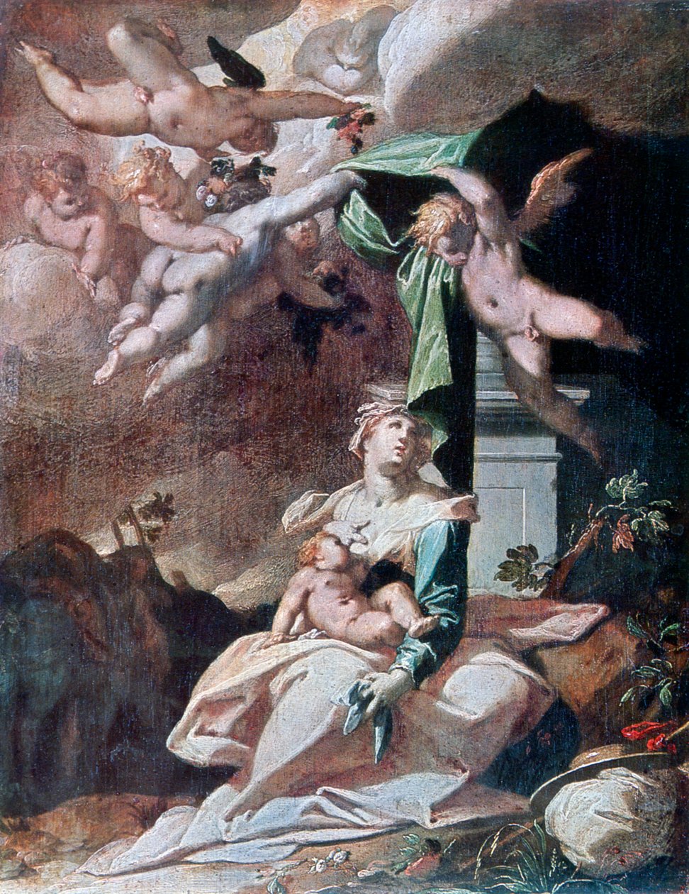 Ucieczka do Egiptu, ok. 1566-1611. autorstwa Bartholomaeus Spranger