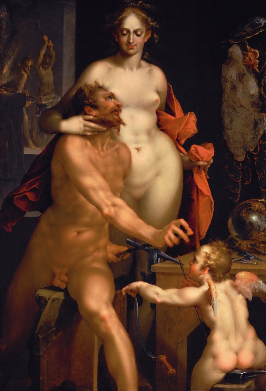 Wizyta Wenus na Vulcan, ok. godz. 1610 autorstwa Bartholomaeus Spranger