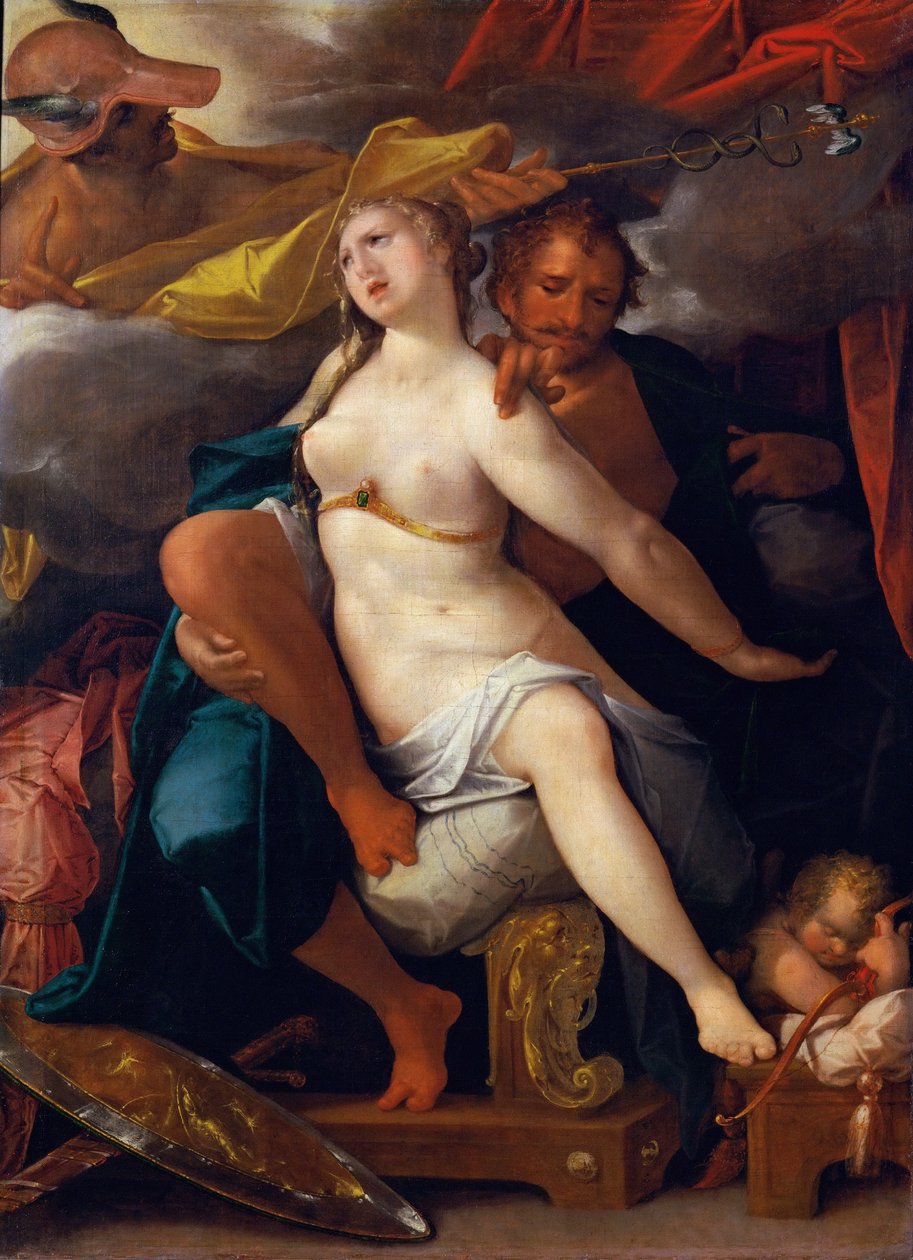 Wenus i Mars ostrzeżone przez Merkurego, ok. 1586 autorstwa Bartholomaeus Spranger